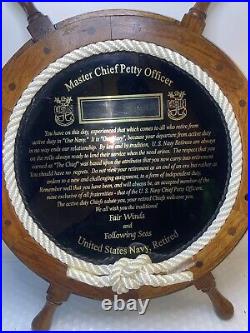 UNITED STATES NAVY Retired Master Chief Petty Officer 18 Plaque RARE read