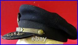 US NAVY CAPTAINS VISOR HAT With STERLING CAP BADGE