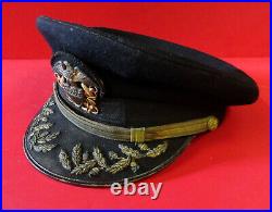 US NAVY CAPTAINS VISOR HAT With STERLING CAP BADGE