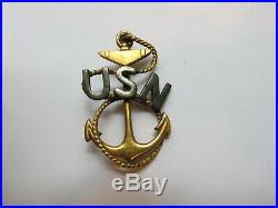 US NAVY Chief Petty Officer badge no maker CPO USN hat badge pin back