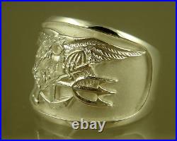 US NAVY Licensed UDT SEAL HAND MADE RING. 925 STERLING SIZE 9.5