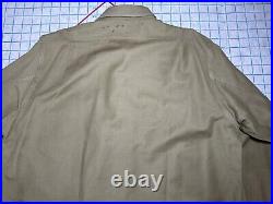 US NAVY WWII Long Sleeve Button Shirt Men's Size 15 Beige USN WW21940