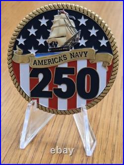 US Navy 250th Birthday Challenge Coin Brand New Authentic 2.25 Inches
