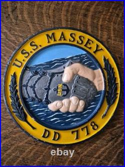 US Navy Allen M. Sumner Class Destroyer U. S. S. Massey DD-778 Plaque Metal