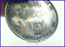 US Navy Antarctic Operation Deepfreeze Sterling Medal Lady of Snows 1958-1960