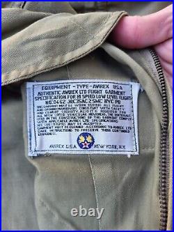 US Navy BuAer Type S-36 Flight Suit Size 44 MFG Avirex Limited