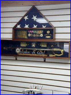 US Navy Captain 30 Yrs Career Awards Sword Medals Rare Shadowbox Collection