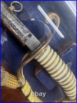 US Navy Captain 30 Yrs Career Awards Sword Medals Rare Shadowbox Collection