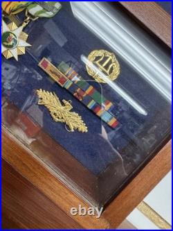 US Navy Captain 30 Yrs Career Awards Sword Medals Rare Shadowbox Collection