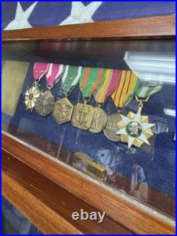 US Navy Captain 30 Yrs Career Awards Sword Medals Rare Shadowbox Collection