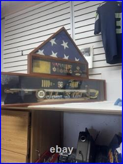 US Navy Captain 30 Yrs Career Awards Sword Medals Rare Shadowbox Collection
