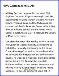 US Navy Captain 30 Yrs Career Awards Sword Medals Rare Shadowbox Collection