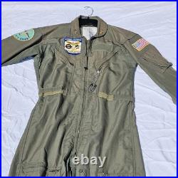 US Navy Flight Suit With Patches, Pins, Dog Tags, Orion P-3, Maryland Size 46 Long