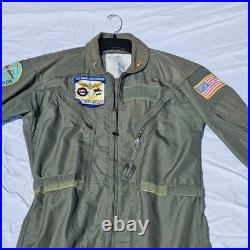 US Navy Flight Suit With Patches, Pins, Dog Tags, Orion P-3, Maryland Size 46 Long