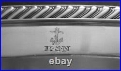 US Navy Galley LARGE Silver Plate Fish Platter w Fouled Anchor & USN