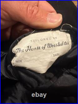 US Navy Lieutenant's Long Wool Bridge Dress Coat Gold Eagle Buttons Size