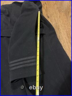US Navy Lieutenant's Long Wool Bridge Dress Coat Gold Eagle Buttons Size
