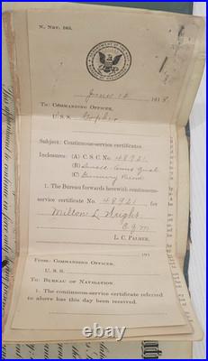 US Navy Lt Commander Continuous Service Certificates 1913-1947 WWI WWII