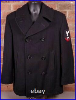US Navy Machinists Mate 3rd Class Wool Peacoat Mens Size 40R Black