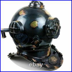 US Navy Mark V Brass Antique Scuba SCA Marine Diving Divers Helmet Maritime