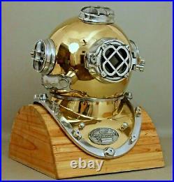 US Navy Mark V Model Diving Helmet Deep sea Boston Brass Divers Helmet Replica