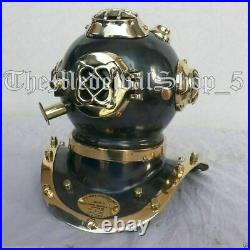 US Navy Mark V Vintage Antique Style Brass Deep Sea Scuba Divers Diving Helmet