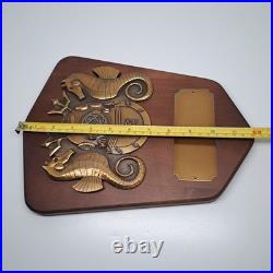 US Navy Master Diver Diving Officer Brass on Wood Wall Plaque Nautical Military