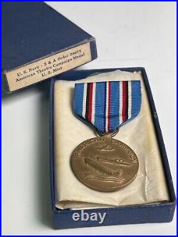 US Navy Medal American Campaign S&A Order 28675 In Original Box