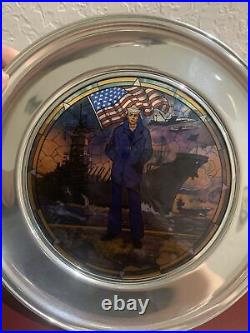 US Navy Memorial Commemorative Stained Glass Plate The Navy Today Jack Woodson