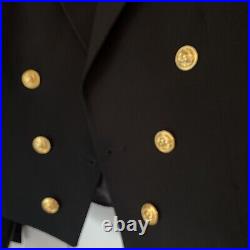 US Navy Military Officer Dinner Dress Mess Black Coat Jacket 37 R & Pants 30x30