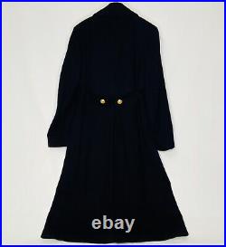 US Navy Officer Long Wool Bridge Dress Coat Gold Eagle Buttons VINTAGE