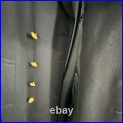 US Navy Officer Long Wool Bridge Dress Coat Gold Eagle Buttons VINTAGE