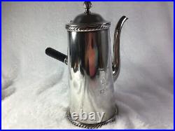 US Navy Officers Mess Tea Coffee Pot Engraved Anchor USN Silver Plated IS