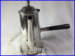 US Navy Officers Mess Tea Coffee Pot Engraved Anchor USN Silver Plated IS