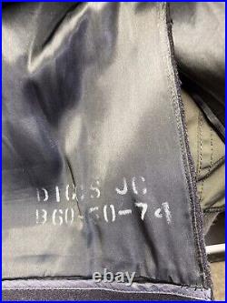 US Navy Pea Coat Kersey Blue Wool DSA-1-8223 34R 1960s Beadwork Native American