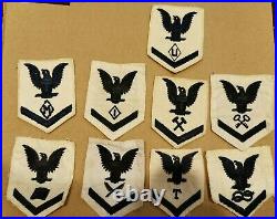 US Navy Petty Officer 3rd class Rate WHITE patch Mail Storekeeper apprenti lot9