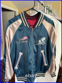 US Navy Seabee Reversible Embroidered Satin Jacket