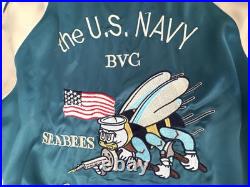 US Navy Seabee Reversible Embroidered Satin Jacket