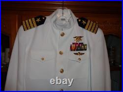 US Navy Seal Special Warfare CAPTAIN 06 DRESS WHITE JACKET With pins size 42 REG