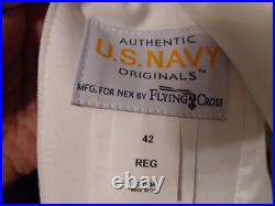 US Navy Seal Special Warfare CAPTAIN 06 DRESS WHITE JACKET With pins size 42 REG