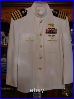 US Navy Seal Special Warfare CAPTAIN 06 DRESS WHITE JACKET With pins size 44 REG