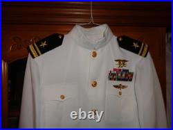 US Navy Seal Special Warfare LTJG 02 DRESS WHITE JACKET With pins size 38 REG