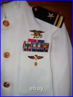 US Navy Seal Special Warfare LTJG 02 DRESS WHITE JACKET With pins size 38 REG US Navy Seal Special Warfare LTJG 02 DRESS WHITE JACKET With pins size 38 REG