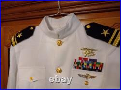 US Navy Seal Special Warfare LTJG 02 DRESS WHITE JACKET With pins size 38 REG