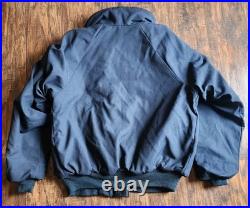 US Navy Shipboard Cold Weather Flame Resistant Deck Jacket Large Navy Blue