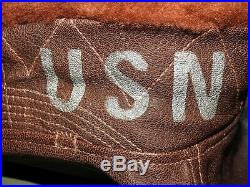 US Navy USMC Marine WW2 EASTMAN PILOT M-422A GOATSKIN LEATHER FLIGHT JACKET Coat