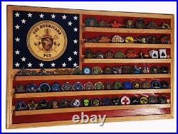 US Navy USS Hurricane PC3 Ship's Crest Challenge Coin Display Flag