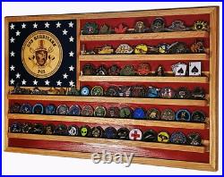 US Navy USS Hurricane PC3 Ship's Crest Challenge Coin Display Flag