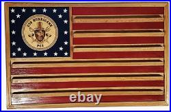 US Navy USS Hurricane PC3 Ship's Crest Challenge Coin Display Flag