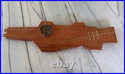 US Navy USS Midway CVA-41 Aircraft Carrier Plaque Solid Wood Brass 31.5 Long